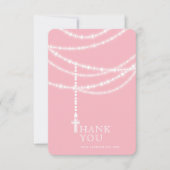 Elegant mousserende Rosary Beads en Cross Religies Kaart (Voorkant)