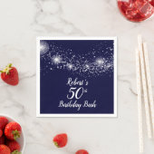 Elegant mousserende sterren op Navy Blue Servet (Insitu)