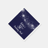 Elegant mousserende sterren op Navy Blue Servet (Hoek)