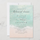 Elegant mouszing oceanstrand Rehearsal Dinner Kaart (Voorkant)