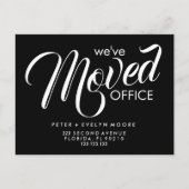 elegant moved office business aankondigingskaart (Voorkant)