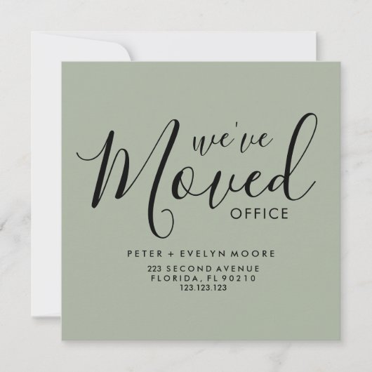 elegant moved office business announcement aankondiging (Voorkant)