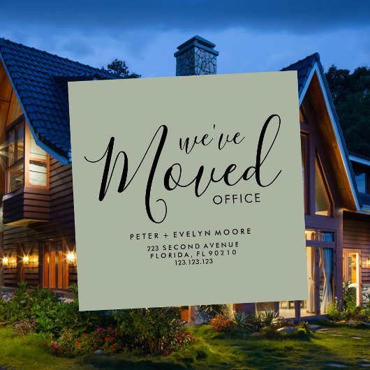 elegant moved office business announcement aankondiging
