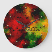 Elegant, mozaïekpatroon, meerkleurig, abstract grote klok (Voorkant)