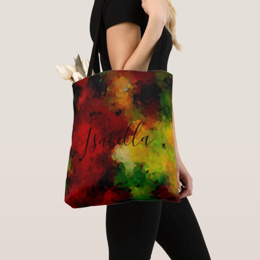 Elegant, mozaïekpatroon, meerkleurig, abstract tote bag (Dichtbij)