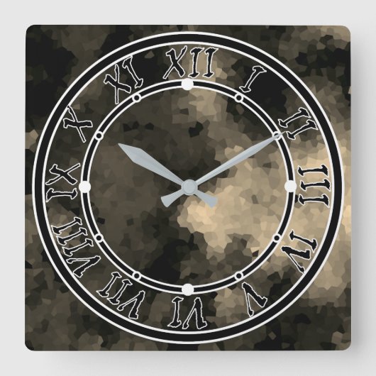 Elegant, mozaïekpatroon, meerkleurig, abstract vierkante klok (Voorkant)