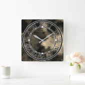 Elegant, mozaïekpatroon, meerkleurig, abstract vierkante klok (Huis)