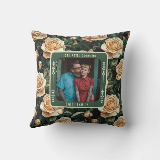 Elegant Mr And Mrs 3Th Anniversary Throw Pillow Kussen (Achterkant)
