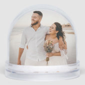 Elegant Mr and Mrs Gold Wedding Monogram Photo Sneeuwbol (Voorkant)