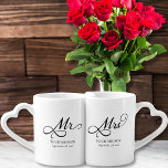 Elegant Mr and Mrs Loversmokken<br><div class="desc">Celebrate your love with this charming set of lovers' mugs, featuring "Mr." and "Mrs." in elegant script. Perfect for newlyweds or as a wedding or anniversary gift, these mugs are customizable with your last name and wedding date for a personal touch. Whether for daily use or as a keepsake, these...</div>