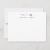 Elegant Mr en Mrs Heart Script Typography Couple Notitiekaartje (Voorkant)