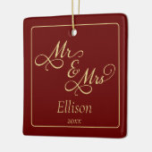 Elegant Mr en Mrs Keramisch Ornament (Links)