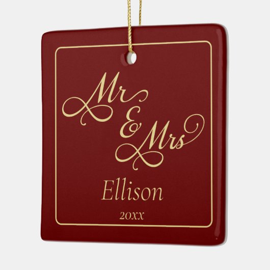 Elegant Mr en Mrs Keramisch Ornament (Links)