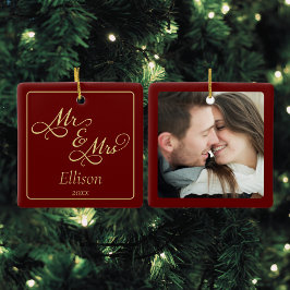 Elegant Mr en Mrs Keramisch Ornament