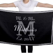 Elegant Mr. en Mrs Monogram Black Strandlaken