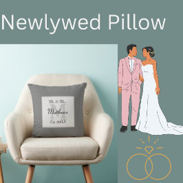 Elegant Mr en Mrs-monogram Kussen