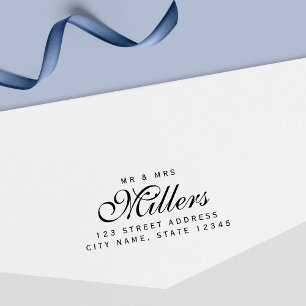 Elegant Mr. en Mrs. Paar Familienaam Home Adres Zelfinktende Stempel