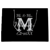 Elegant Mr en Mrs Pas getrouwd Black Typography Groot Cadeauzakje (Voorkant)