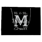 Elegant Mr en Mrs Pas getrouwd Black Typography Groot Cadeauzakje (Achterkant)