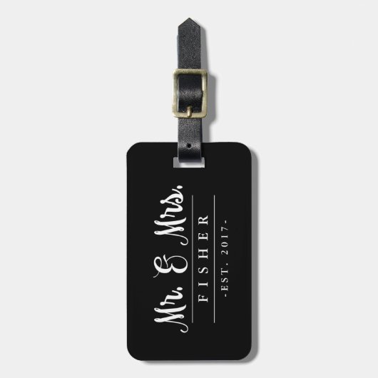 Elegant Mr en Mrs Photo Bagagelabel (Voorkant verticaal)