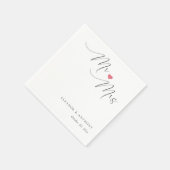 Elegant Mr en Mrs Script | Gepersonaliseerde bruil Servet (Hoek)