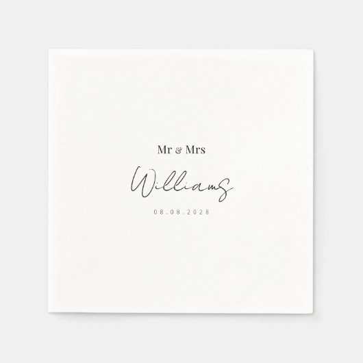 Elegant Mr. en Mrs. Weddings: Moderne Lettered Han Servet (Voorkant)