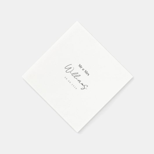 Elegant Mr. en Mrs. Weddings: Moderne Lettered Han Servet (Hoek)