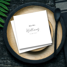 Elegant Mr. en Mrs. Weddings: Moderne Lettered Han Servet
