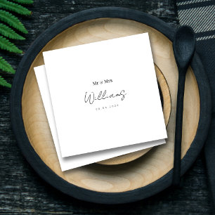 Elegant Mr. en Mrs. Weddings: Moderne Lettered Han Servet