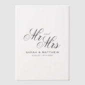 Elegant Mr & Mrs bruiloft logo custom papier Vellum Uitnodigingen (Voorkant)