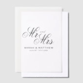 Elegant Mr & Mrs bruiloft logo custom papier Vellum Uitnodigingen (Offset)