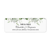 Elegant Mr & Mrs Bruiloft retouradres Etiket (Voorkant)