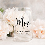 Elegant Mr. Mrs. Gepersonaliseerde bruiloft Blikvorm Glas