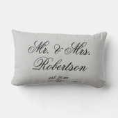 Elegant Mr. Mrs. Name Est. Huwelijksaccentkussen Kussen (Achterkant)