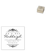 Elegant Mr & Mrs Script Bruiloft Retouradres Rubberstempel (Gestempeld)