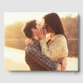 Elegant Mr & Mrs Script Gouden Hart Fotobruiloft Gastenboek (Achterkant)