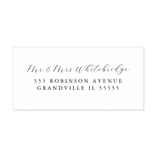 Elegant Mr. &Mrs. scripted design Zelfinktende Stempel (Design)