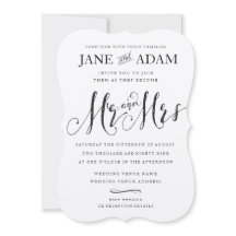 Elegant Mr & Mrs Typografie Bruiloft METALLIC Ital