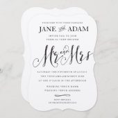 Elegant Mr & Mrs Typografie Bruiloft METALLIC Ital Kaart (Voorkant / Achterkant)