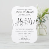 Elegant Mr & Mrs Typografie Bruiloft METALLIC Ital Kaart (Staand voorkant)