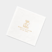 Elegant Mr & Mrs Wedding Gold Folie Servetten (Links)