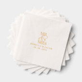 Elegant Mr & Mrs Wedding Gold Folie Servetten (Insitu (Gestapeld))