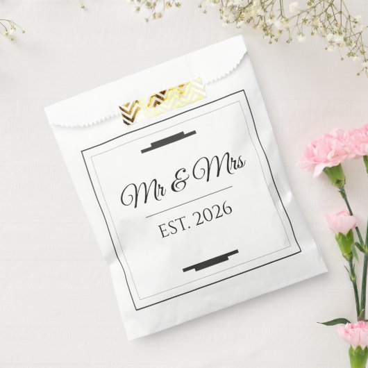 Elegant Mr & Mrs Wedding Modern Minimalist Favor Bedankzakje (Gezegeld)