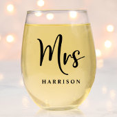 Elegant Mr. Mrs. Wedding Wijnglas Zonder Voet