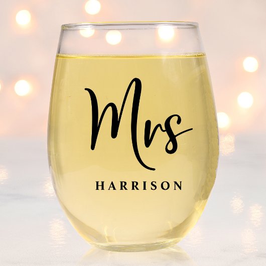 Elegant Mr. Mrs. Wedding Wijnglas Zonder Voet