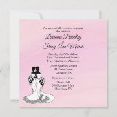 Elegant Mrs en Mrs Wedding Invitation Pink Kaart (Voorkant)