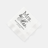 Elegant Mrs en Mrs Wedding Monogram Servet (Hoek)