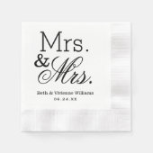 Elegant Mrs en Mrs Wedding Monogram Servet (Voorkant)