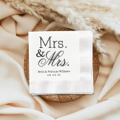 Elegant Mrs en Mrs Wedding Monogram Servet