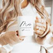 Elegant Mrs Pas getrouwd Custom Zwart Script Koffiemok